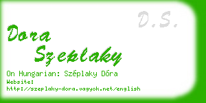 dora szeplaky business card